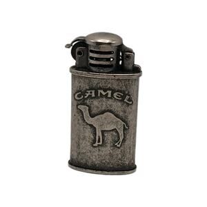 CAMEL TRENCH Flip Top Cigarette Windproof Vintage Lighter Silver Tone - Sparks!